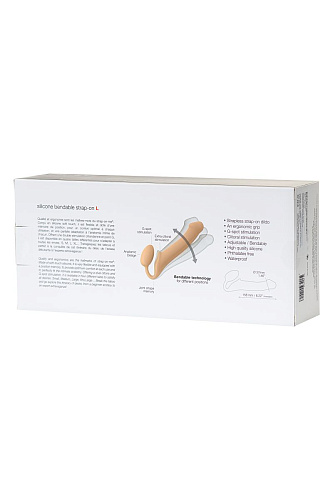 Телесный безремневой страпон Strap-on-me Silicone Bendable Strap-On L 6012918
