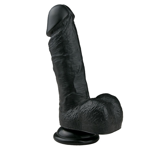 Чёрный фаллоимитатор EDC Wholesale Realistic Dildo ET170BLK (17,5 см)