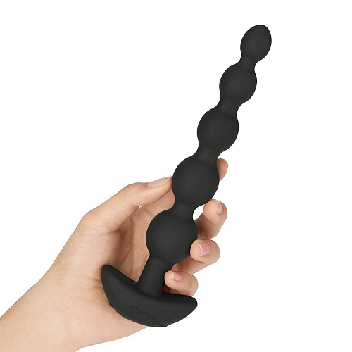 Чёрные анальные бусы с 3 моторами b-Vibe Cinco Anal Beads BV-011-BLK (20,5 см)