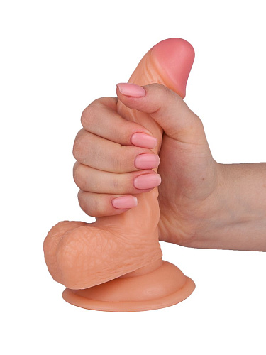 Чуть изогнутый фаллоимитатор телесного цвета с присоской ToyFa 582008 (13 см)