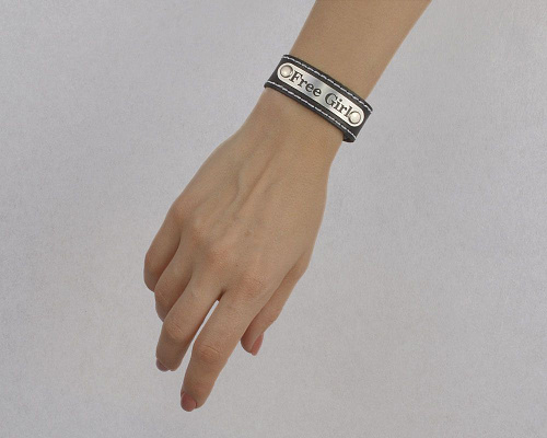 Браслет с белой строчкой Sitabella «Free Girl» 33530 FG