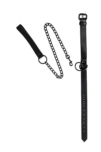 Чёрный ошейник с поводком Lola toys Sin 1086-01lola