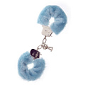 Голубые меховые наручники Dream Toys METAL HANDCUFF WITH PLUSH BLUE 160027