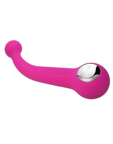Ярко-розовый вибратор с 2 моторами и гнущейся головкой Svakom Bonnie Plum Red S1 (20 см)