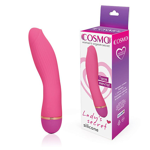 Розовый изогнутый вибромассажёр Bior toys Cosmo CSM-23132-25 (13 см)