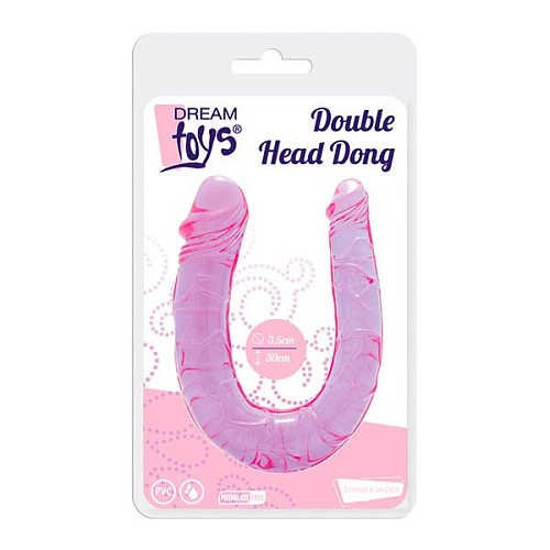 Фиолетовый двойной фаллоимитатор Dream Toys DOUBLE HEAD DONG 21429 (30 см)