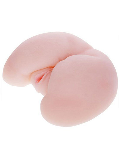 Вибровагина телесного цвета с 2 отверстиями Eroticon 30207