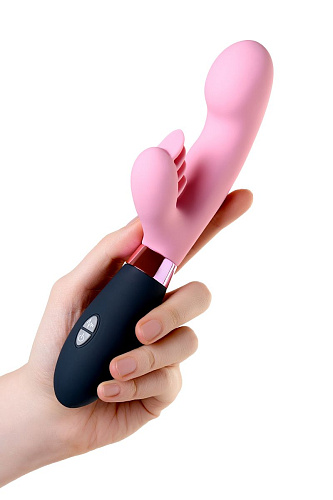 Розовый вибромассажёр с клиторальным стимулятором Eromantica Ornella 230202 (21,5 см)