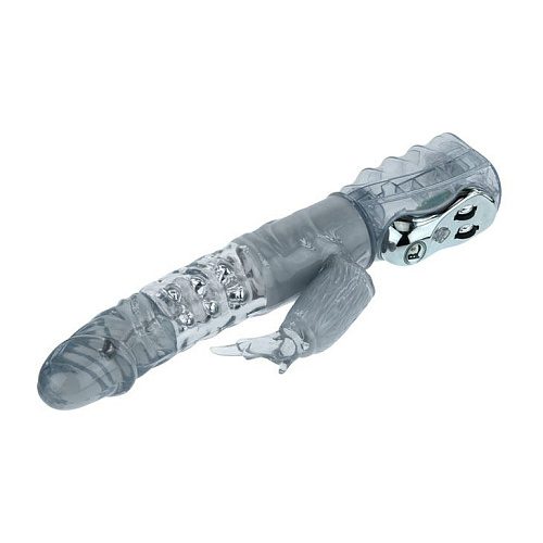 Прозрачный вибратор со стимуляцией клитора и ротацией Baile BW-020006-0702 (27 см)