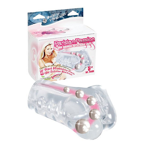 Прозрачный мастурбатор-вагина со стимулирующими бусинами NMC PARISIAN PASSION WITH 5 PEARLS 150146