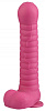 Розовый рельефный фаллоимитатор с мошонкой Сумерки богов 1016-90 BX DD (27,5 см)