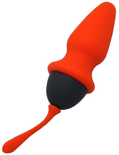 Оранжево-чёрная анальная пробка Eroticon 30490 (8 см)