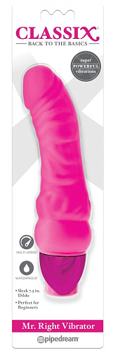 Розовый вибромассажёр Pipedream Mr. Right Vibrator PD1981-11 (18,4 см)