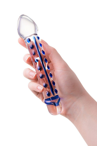 Двусторонний прозрачный фаллос из стекла Sexus 912049