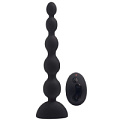 Чёрный анальный вибростимулятор с пультом ДУ Howells Anal Beads L 189024black (21,5 см)