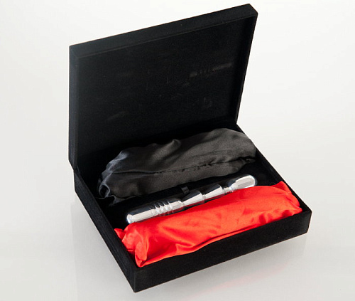 Металлическая анальная втулка с двумя сменными плетками ToyFa 712016