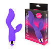 Фиолетовый изогнутый вибромассажёр с клиторальным стимулятором с шипиками Bior toys EE-10260-5