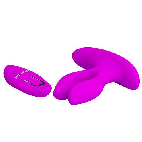Лиловый универсальный вибромассажёр для пар с пультом ДУ Baile Magic Fingers U BI-014478W