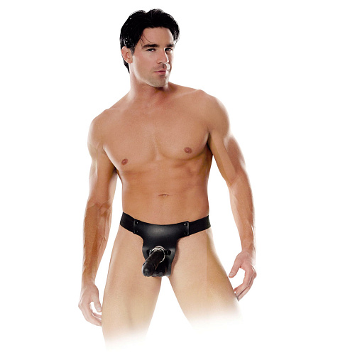 Полый страпон чёрного цвета Pipedream Mr. Big Hollow 8 Strap-on PD3940-23 (20,3 см)