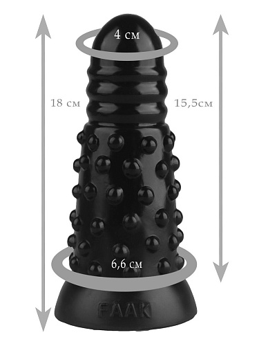 Чёрная анальная втулка с шипиками Сумерки богов 1016-91 BX DD (18 см)