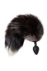 Чёрная анальная втулка с хвостом чернобурой лисы POPO Pleasure 731442 (размер М)