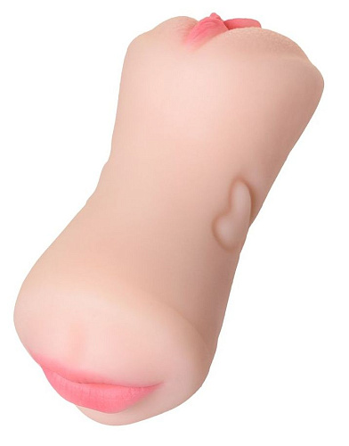 Телесный двусторонний мастурбатор ротик и вагина ToyFa Pretty Mouth  893020