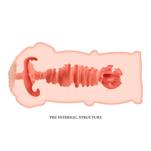 Телесная мастурбатор-вагина с рельефным тоннелем Baile Lillian  BM-009158U