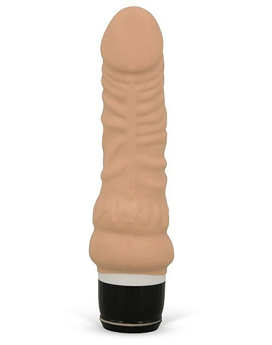 Вибратор-реалистик с богатым рельефом телесного цвета Dream Toys PURRFECT SILICONE CLASSIC MINI 21153 (16 см)