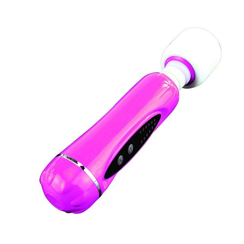 Вибромассажёр розово-белого цвета с 3 силиконовыми насадками и 12 режимами вибрации Baile BW-055002-0101 (20 см)