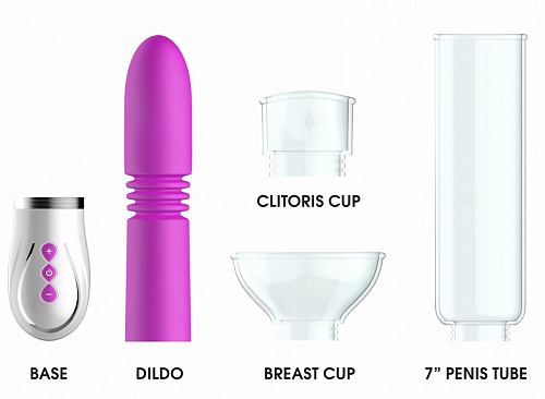 Фиолетовый набор Shots Media BV Thruster 4 in 1 Rechargeable Couples Pump Kit PMP031PUR