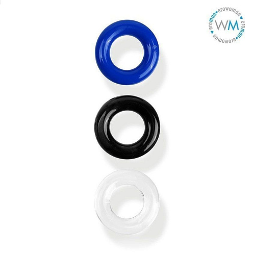 Набор из трех разноцветных эрекционных колец Bior toys Erowoman-Eroman EE-10194