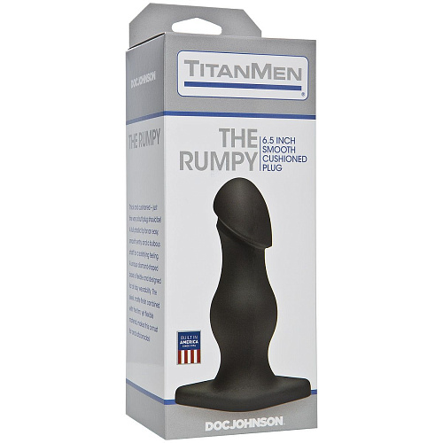 Чёрная анальная пробка Doc Johnson TitanMen The Rumpy 3200-11-BX (16,5 см)