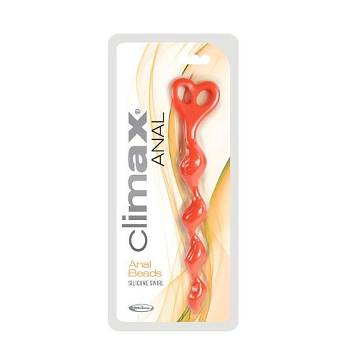 Оранжевая анальная цепочка Topco Sales Climax Anal Silicone Swirl 1070187 (27 см)