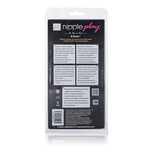Помпы розового цвета  для груди с вибрацией California Exotic Novelties Nipple Play E-Zone SE-2598-04-3