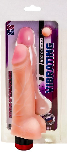 Реалистичный вибромассажёр телесного цвета из материала неоскин LOVETOY (А-Полимер) Android Style 008302 (18 см)