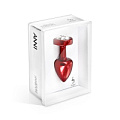 Большой красный анальный плаг с кристаллом в виде цветка DIOGOL Anni R Clover Red T2 Cristal 8120010068 (7,5 см)