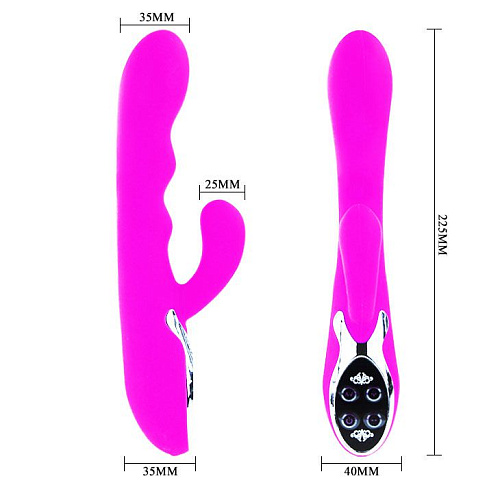 Лиловый перезаряжаемый водонепроницаемый вибромассажёр Baile Passion BI-014107 (22,5 см)