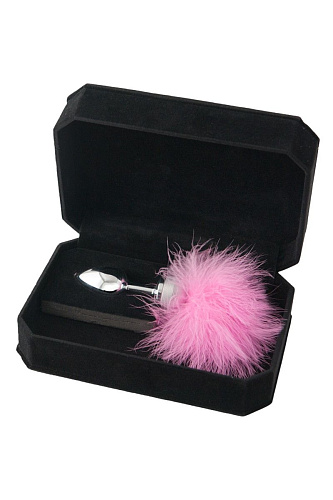 Малая анальная втулка с розовой опушкой ToyFa 712019 (8,5 см)