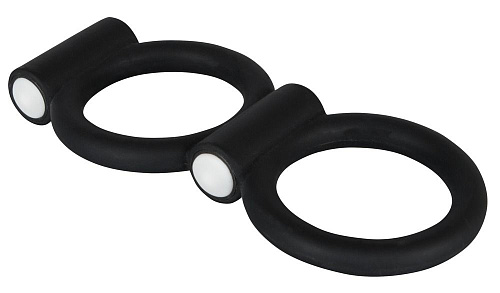Виброкольцо чёрного цвета для пениса и мошонки Orion Smile 0584860
