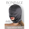 Чёрная шлем-маска с вырезом для рта Lola toys Open Mouth Mask 1050-02
