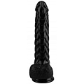 Чёрный реалистичный фаллоимитатор с чешуйками на присоске Сумерки богов 1016-56 BX DD (24 см)