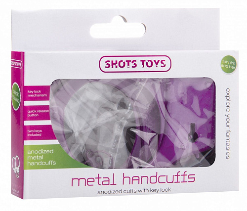 Фиолетовые металлические наручники Shots Media BV SHOTS TOYS Purple SHT347PUR