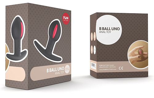 Чёрно-малиновая анальная пробка Fun Factory B Ball Uno 37308 (7,3 см)
