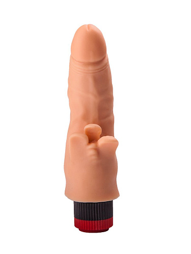 Двойной анально-вагинальный гелевый вибратор телесного цвета LOVETOY (А-Полимер) 114900 (17 см)