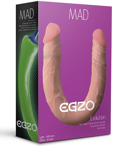 Двусторонний телесный фаллоимитатор из киберкожи EGZO Mad Pepper DL001 (42 см)