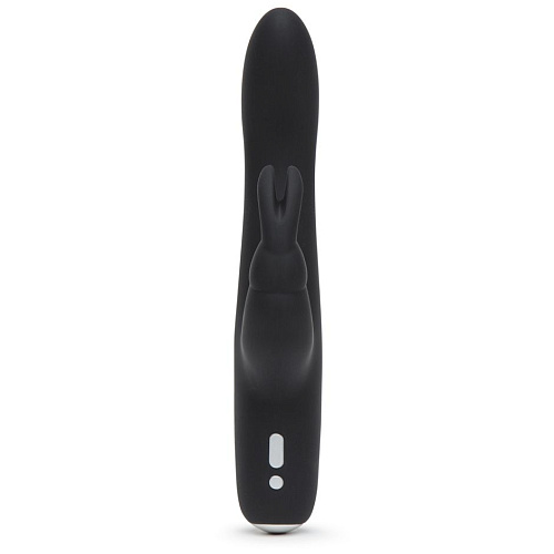 Чёрный вибратор с клиторальным отростком Fifty Shades of Grey Greedy Girl Slimline Rabbit Vibrator FS-74953 (22,8 см)