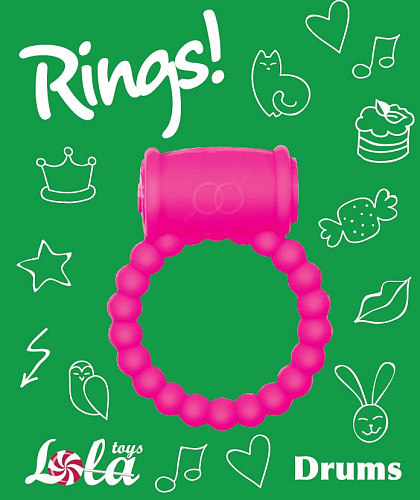 Розовое эрекционное кольцо Lola toys Rings Drums 0114-53Lola