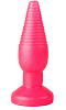 Розовая анальная втулка с рёбрышками LOVETOY (А-Полимер) 436600 (14 см)