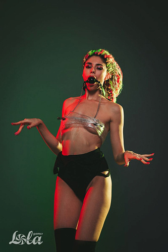 Чёрный кляп-шар с зажимами для сосков Lola toys Gratitude 1149-01lola