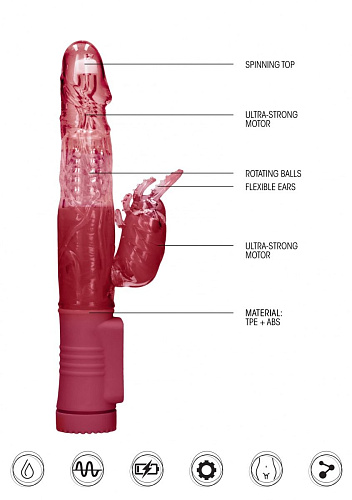 Красный вибратор-кролик Shots Media BV Rotating Beetle SHTO005RED (22 см)
